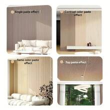 1pc Yellow Grid Wood Grain Contact Paper, Self-Adhesive Wallpaper, Home Decor Peel And Stick Wallpaper, Vinyl Film Wall Sticker, Self-Adhesive Removable Waterproof Wallpaper, Suitable For Kitchen Backsplash, Ceiling, Countertop, Cabinet Decor - Beige - View 7