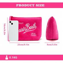 New Fashionable Cosmetic Bag For Women, Plush Material, Multiple Colors, Large Capacity Toiletry Bag, Suitable For Storing Women's Cosmetics, Suitable For Daily Commuting, Shopping And Travel. - Blue - View 3
