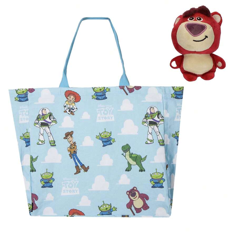 Túi mua sắm CERDÁ LIFE'S LITTLE MOMENTS chủ đề Toy Story cỡ XL + Móc khóa túi Lotso màu hồng, Túi Disney Pixar cỡ lớn, Phụ kiện chính hãng - Xanh đậm - Xem 1