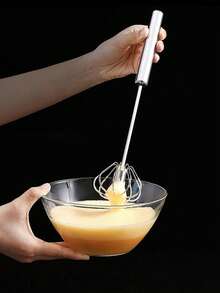 1/2pcs Multi-Purpose Cream/Egg White Beater, Handheld Yogurt/Bread Mixer, Rotary Metal Whisk, Kitchen Tool, Kitchenware, Kitchen Accessory, Household Kitchen Supplies - Multicolor - View 6
