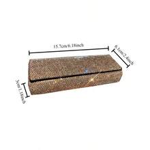 1pc Luxury Rhinestone Decorated Eyeglass Storage Box, Portable Pressure-Resistant Flip Cover Eyeglass Case, PU Leather Texture, Suitable For Students' Myopia Glasses, Reading Glasses, Fashion Glasses, Party Glasses Storage - Multicolor - View 15