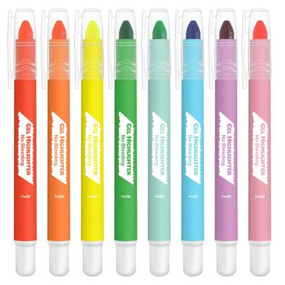 8pcs/Set Colorful Gel Highlighter Pens, Non-Bleed, Quick-Drying, Suitable For Note-Taking, Learning And Back To School
