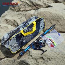 BRAVMACK 1 套入门级钓鱼竿和渔线轮组合套装，1.8米/5.9英尺伸缩式钓鱼竿（红、蓝、绿三色可选），配有纺车轮、鱼饵、鱼钩和收纳袋，钓鱼入门套装 - 1套 - 查看 1