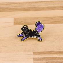 Ghim cài áo hình động vật dễ thương: Mèo, Cáo, Bướm, Gấu trúc, Cây thông, Ghim cài ve áo, Huy hiệu cài áo, Phụ kiện quần áo, Trang sức thời trang, Quà tặng - Vàng - Xem 6