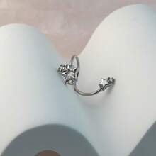 1pc Punk Style Planet Spiral 316L Stainless Steel Earrings, Fashion Jewelry Gift For Women - Silver - View 3