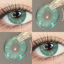 FUNSACHY Xanh dương 14.2mm, Xám, Thích hợp cho hẹn hò, trang điểm, chăm sóc mắt, dùng một lần mỗi năm - ARTHUR-XANH - Xem 2