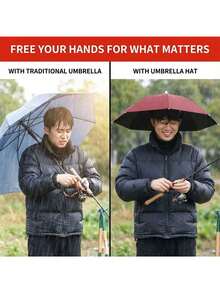 Portable Hat Umbrella, Head Design, Multi-Scenario Use - Fishing, Gardening, Hiking, Photography, Outdoor Work, Lightweight And Portable - Foldable And Storable - A - View 8