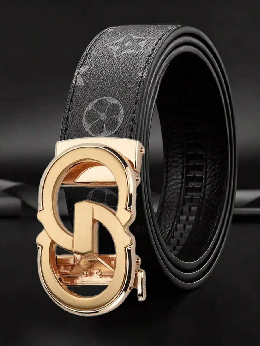 男士自动扣腰带，适合中青年人的百搭休闲腰带 - 彩色 - 查看 1