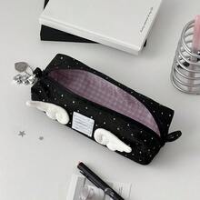 Hộp đựng bút bằng vải denim họa tiết cánh thiên thần và ngôi sao, dung tích lớn, túi đựng bút thời trang, hộp đựng đồ dùng học tập dễ thương dành cho bé gái. - Nhiều màu - Xem 5