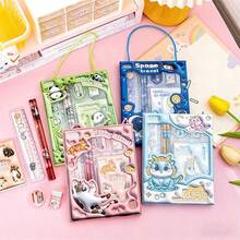 6pcs/Set 3D Cartoon Stationery Set, Including Pencil, Eraser And Ruler, Gifts For Learning, Christmas And Other Holidays. Stationery Gift Box Set, Back To School Season Gift - Sets - View 2