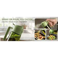 High Grade Olive Oil Dispenser Bottle,Light-Blocking Glass Blocks UV Rays & Preserves Flavor, Dual-Use Spray & Oil Pot, Free Light-Proof Label, Splash Proof, Suitable For Kitchen & Outdoor Cooking, Various Colors - 避光綠 - 查看 5