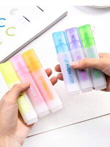 1pc Highlighter Pen, Thick Barrel Large Capacity, High Aesthetic, Student Marker, Colorful Quick-Drying Notebook Pen - Sets - View 7