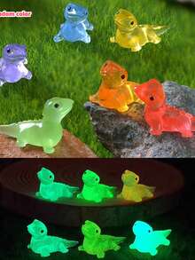 8/16/30/50pcs Glow-In-The-Dark Mini Resin Crocodile Models, Suitable For DIY Fairy Garden Micro Landscape Aquarium Plant Decor, Teenage Party Decoration (Random Colors) - Multicolor - View 13
