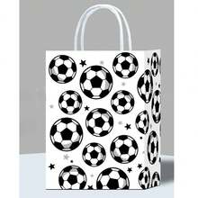 Sacola de presente com tema de futebol, ideal para: festa de aniversário com tema de futebol, festa para assistir à Copa do Mundo/Eurocopa, formatura, festas de fim de ano, eventos esportivos escolares, atividades de integração de equipe, premiações estudantis e atividades de clubes esportivos. - A - Ver 10