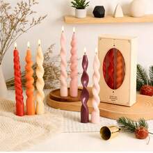 Bộ 4 nến xoắn ốc kiểu Pháp, nến hình nón có bấc dài, thích hợp cho nhà hàng, khách sạn, phòng khách, phòng ngủ. Có thể dùng để trang trí bữa tối lãng mạn, trang trí đám cưới, nến tiệc và trang trí nhà cửa, không khói và không mùi, bấc nến có thể dùng để trang trí nhà hàng, cũng là một món quà Giáng sinh lý tưởng. - Nhiều màu - Xem 7