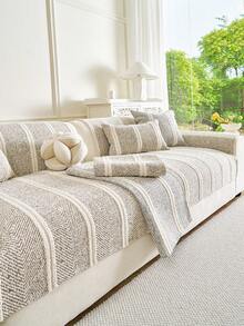 1 件波西米亚风格纯色沙发套，适合所有季节和节日装饰，可保护沙发免受猫抓，宠物友好，适用于带扶手和靠背的单人、双人、三人、四人沙发 - 棕色 - 查看 7