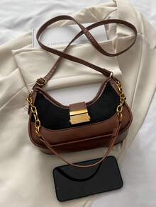 Niche Design Retro Dumpling Bag New Women's Bag Popular Explosion Model Crossbody Chain Crescent Bag - Black - View 3