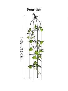 2/3/4 Tier Decorative Garden Trellis, Plant Climbing Support Cage Suitable For Vines, Flowers, Potted Plants, Vegetables, Tomatoes, Beans, Cucumbers, Outdoor Patio Garden Decor, Floral Climbing Rack - Plant Climbing Frame - View 14