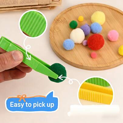 5 piezas de pinzas planas de plástico de colores