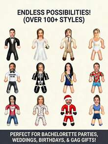 Custom Face Groom/Bride Blow Up Doll Inflatable, Hen Party, Bachelorette, Wedding Favor, Custom Photo Party Supplies, Reusable Cutout For Bridal Shower, Photo Booth Props - Multicolor - View 6