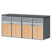 Storage Box With Hinged Lid, Ventilation Opening With Mesh, With Lock And Two Doors. - Gray 1 - View 11