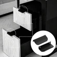 Bộ 6 tay nắm tủ âm tường, tay nắm ngăn kéo tủ bếp tối giản, tay nắm đồ nội thất bằng hợp kim nhôm. - Bạc-6 cái - Xem 6