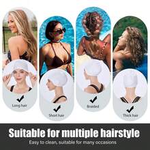 Mũ bơi cỡ lớn unisex, thiết kế buộc tóc đuôi ngựa, phù hợp với tóc dài và dày, tóc xoăn, tóc tết, tóc dreadlocks, chất liệu silicon, giữ cho tóc khô ráo, vật dụng cần thiết khi đi biển, phụ kiện đi biển, phao bơi. - Nhiều màu - Xem 5