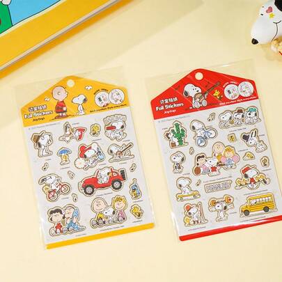 SNOOPY 1 pieza Libros de manualidades de decoración DIY Tazas de agua móviles Pegatinas de PVC impermeables populares en el comercio transfronterizo Pegatinas reutilizables Adecuado para decoraciones festivas como Pascua, DIY en botellas de agua, portátiles, patinetas, Juego de graffiti estético vibrante para diarios, álbumes de recortes, suministros para fiestas, excelente para invierno, Año Nuevo