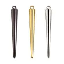 1 pieza/3 piezas Colgante de acero inoxidable 304 con baño electrolítico de oro/plata/negro de estilo minimalista y elegante, en diferentes longitudes, adecuado para hacer joyas DIY como collares, pulseras y pendientes - cono - Ver 13