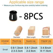 8/20/24pcs Black Chair Leg Floor Protectors, Suitable For Hardwood Floors Furniture Pads, Chair Leg Furniture Sliders, Rectangular Chair Leg Floor Protectors, Silicone Chair Leg Covers, Effectively Protect Floors And Table Legs - Round - View 16