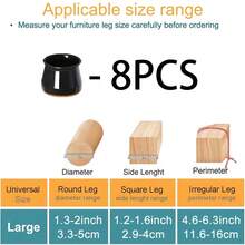 8/20/24pcs Black Chair Leg Floor Protectors, Suitable For Hardwood Floors Furniture Pads, Chair Leg Furniture Sliders, Rectangular Chair Leg Floor Protectors, Silicone Chair Leg Covers, Effectively Protect Floors And Table Legs - Round - View 28
