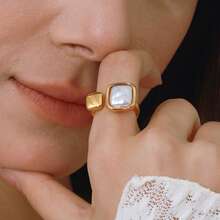 S SHOPBOHO 1pc Luxury Iced Out Rhinestone Diamond Ring Tennis Ring Wedding Band Stainless Steel Hypoallergenic Jewelry For Women - Open Ring - View 10