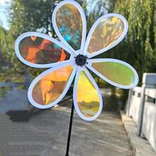 1件裝變色風車 反光塑膠花園雕塑 38 cm/15.7 英吋 適合戶外庭院裝飾與驅鳥 反光花園藝術品 高畫質印刷設計 耐用塑膠 - A - 查看 11