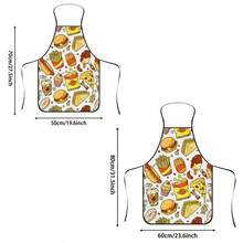 1 chiếc tạp dề in hình hoạt hình ngộ nghĩnh về đồ ăn nhanh, tạp dề in hình hamburger, khoai tây chiên, pizza, hình vẽ tay các món ăn ngon, tạp dề nấu ăn bền chắc, phù hợp cho thợ làm bánh, thợ trang trí bánh, người yêu thích nướng BBQ, người làm vườn, họa sĩ, thợ làm móng - Món quà hoàn hảo cho gia đình và đầu bếp chuyên nghiệp. - Nhiều màu - Xem 5