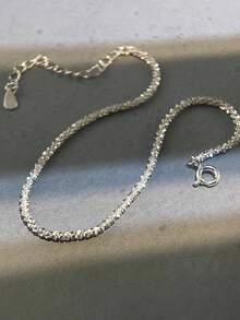 S925 Sterling Silver Double-Layer Zirconia Circle Anklet, Personalized Fashion Layered Delicate Foot Chain Gift For Women - White - View 8