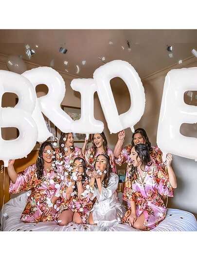 Bộ 5 bóng bay màu trắng hình chữ BRIDE, thích hợp cho lễ cưới, tiệc đính hôn, trang trí tiệc cô dâu, trang trí trong nhà và ngoài trời, trang trí đám cưới hoàn hảo.