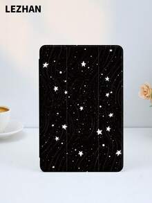 1 pieza Funda protectora para tableta con diseño minimalista de línea de cielo estrellado, compatible con iPad (A16) de 11 pulgadas de 11.a generación 2025/10.a generación, 10.2 pulgadas, Pro 2021/2020, Galaxy Tab A8 de 10.5 pulgadas de 2022, anti-caída, con ranura para lápiz, compatible con suspender/activar, regalo para niños/familia, regalo de fin de año, romántico y práctico - Multicolor - Ver 3