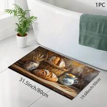 1pc Bread Print Pattern Absorbent Mat/Drying Mat For Coffee Maker, Tableware - Absorbent Polyester Desktop Protective Mat With Rubber Anti-Slip Pad, For Kitchen Counter Decor, Home Bar And Dining Table - Multicolor - View 11