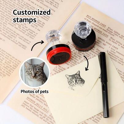 Tem bưu chính hình tròn in hình thú cưng theo yêu cầu, tem logo, kích thước 1.5 inch, quà lưu niệm cá nhân hóa, quà sinh nhật, quà Lễ Tạ ơn, chất liệu nhựa trắng, tem in hình thú cưng vui nhộn, tem dán phong bì và tem bưu điện, hoàn hảo cho Lễ Tạ ơn.