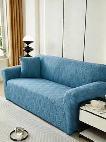1 bộ bọc ghế sofa co giãn bằng vải lông mềm mại họa tiết lá xanh (bao gồm 1 vỏ gối), phong cách hiện đại Bắc Âu, chất liệu polyester chống bụi, chống trượt, dày dặn, phù hợp với sofa 1/2/3/4 chỗ ngồi, đặc biệt thích hợp cho trang trí sofa mùa thu/đông. - Màu xanh lam - Xem 8