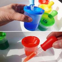 OBOVAY 1 Set - 4 Color Dropper And Cup Fine Motor Skills STEM Kit, Educational Color Sorting Sensory Game Set, Plastic Straws And Cups Suitable For Preschool Children Learning, Home Education Activities And Science Exploration, Perfect For Teachers And Parents, Back To School Season - Pigment Cup Series - View 8