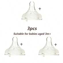 Silicone Baby Bottle Nipple, Soft & Comfortable, Mimics Breastfeeding, Silicone, Heat Resistant Up To 120°C, Multi-Stage Feeding, Daily Replacement Nipple - Clear - View 8
