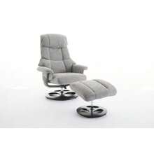 Comfortable Reclining Armchair 025 With Massage And Heating Functions, Tilt And Footrest, 360° Swivel, White Chenille Upholstery. Original Reference: W2087P294007 - B - View 1