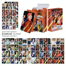 124張 K-POP LNG/SHOT 雷射全息卡，OHYUL、RYUL、WOODIN、LOUIS 粉絲支持相片卡、貼紙、Lomo卡和閃卡，適合粉絲交換和裝飾收藏相簿，124張套組 (60張卡 + 64張貼紙) - 彩色 - 查看 6