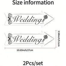 2 件装白色木质方向指示牌，婚礼箭头指示牌，最佳婚礼木质装饰礼品，家居装饰，房间装饰，婚礼派对礼品，新娘礼品 - 白色 - 查看 5