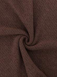Women's New V-Neck Hollow Semi-Sheer Raglan Short Sleeve Button Loose Knit Cardigan, Casual Fashionable Basic Lightweight Batwing Sleeve Knit Top, Spring/Summer/Autumn - Coffee Brown 22 - View 5