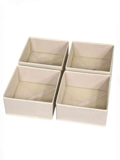 1/4 Pack Foldable Fabric Storage Box, Suitable For Wardrobe, Vanity, Drawers, Can Be Used As Clothes Storage Basket, Organizer Box, Divider Box For Storing Clothes, Underwear, Bras, Socks, Etc.