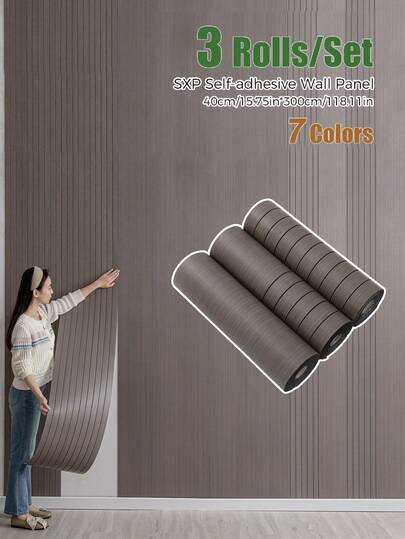 Brodark 2.8mm Thick Wood Grain Self-Adhesive Wallpaper, Wall Paper, 3D Wood Grain Wall Panels, Peel And Stick, Easy Installation, Easy To Clean And Cut, Home Decor Wall Sticker, Decorative Wall Paper, Suitable For Wall Decor, Home Decor, Living Room, Bedroom, Room Decor, Ceiling, Partition And Curved Walls, Kitchen Wallpaper 40x300cm/15.7x118in, 3 Rolls