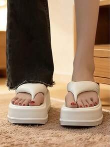 柔软轻盈的EVA厚底拖鞋，全天行走轻盈舒适 - 白色 - 查看 5