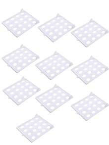 1/5/10个装大容量32*25厘米可折叠塑料收纳盒带盖 - 节省空间，防皱衬衫裤装整理器 | 懒散人士衣橱收纳神器 | 便携式多孔快速折叠晾衣架 | 适用于返校季、万圣节、圣诞节及日常家居收纳，女士好礼 - 白色 - 查看 14